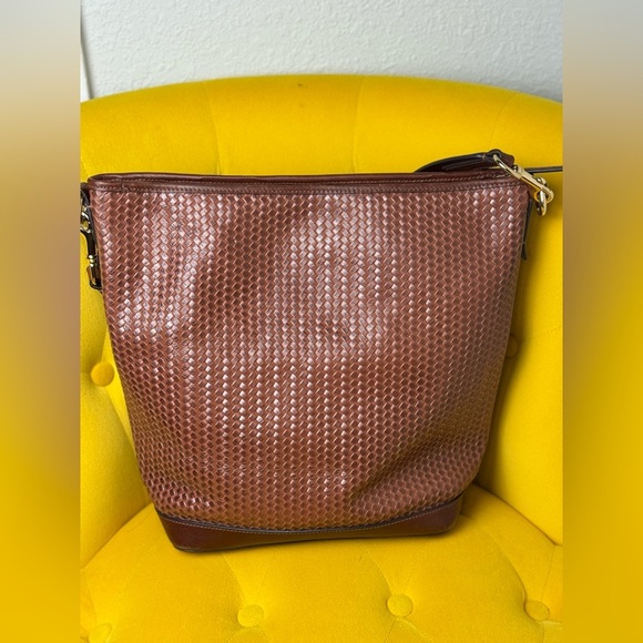 Dooney & Bourke Brown Textured Leather Shoulder Bag - Picture 14 of 16